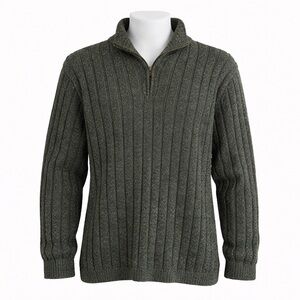 Size L Northern Elements Men’s Cotton Wool Blend‎ Quarter Zip Sweater